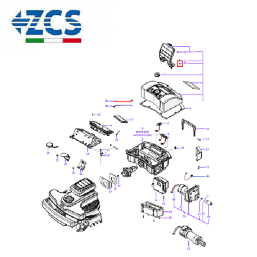 Kołek zawiasu pokrywy wyświetlacz Ambrogio 4.0 , 4.36